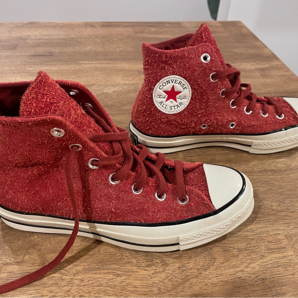 Converse High Tops, size 8, suede red.
